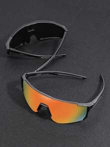 2-4pcs Men Wrap-Around Mirrored Reflective Classic Glasses Combination For Outdoor Riding Camping Skiing Accessories For Summer Beach Vacation,Outdoor,Travel