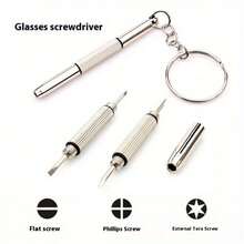 1 3-In-1 Small Multi-Functional Steel Handle Plum Blossom Screwdriver S-Grade Glasses Accessories - S2 steel - View 5