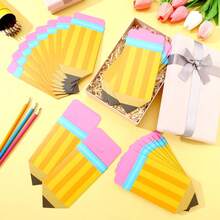 5/10 مجموعة بطاقات هدية قلم رصاص، بطاقات شكر للتخرج، بطاقات هدية لعيد المعلم، بطاقات هدية نقدية للعودة إلى المدرسة