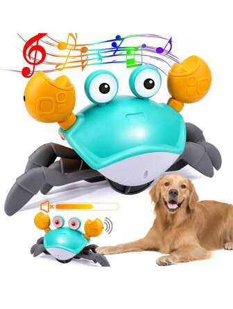 Juguete bebé cangrejo que se arrastra, cangrejo interactivo para tiempo de barriga con música, cangrejo bailarín y caminante para niños pequeños, juguete de cangrejo divertido para niños y niñas de 3+ años, regalo de cumpleaños
