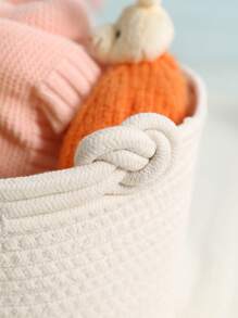 Cesto di immagazzinaggio intrecciato di colore tinta unita fatto a mano personalizzato con manico, cesto di immagazzinaggio con corda personalizzata per giocattoli, cosmetici, articoli per la casa, cesto regalo decorativo per camera, vacanze, nuova sposa, damigella, blu, per il ritorno a scuola, multifunzionale, durevole, ornamentale, riutilizzabile, raffinato, stiloso, di alta qualità, colorato, moderno, personalizzato, unico, regali ideali per lui, regali ideali per lei, ragazzo, papà, ragazza, mamma, famiglia, amici, sala da tè, casa, giardino, ufficio, per anniversari, per San Valentino, per la Festa della Mamma, per compleanni, per la Festa del Papà, per laurea, per matrimoni, per il riscaldamento della casa