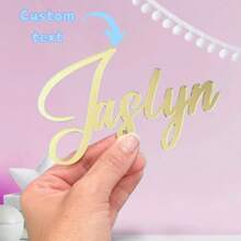 Encanto de acrílico personalizado para pastel, encanto de pastel, encanto de pastel de cumpleaños, placa de lugar con nombre, tarjetas de lugar con nombres, encanto de pastel dorado, encanto de pastel personalizado, placa de pastel de espejo de acrílico personalizado, adorno para pastel con nombre, encanto, encanto con nombre para pastel, tarjetas de lugar de boda