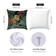 1 Stück Jungle Leopard Muster Deko Kissenbezug, einseitiges Samt Material, 45*45cm/18*18 Zoll Kissenbezug, geeignet für moderne minimalistische Sofa Wohnzimmer Dekoration, Geschenk