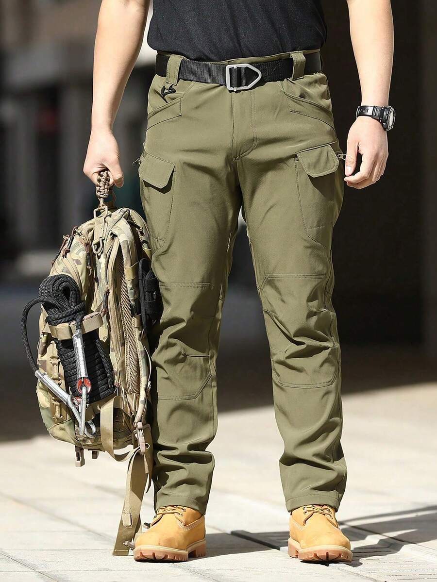 Men's Military Tactical Cargo Pants, Lots Of Pockets, Waterproof, Wear Resistant, Casual Cargo Pants - 綠色 - 查看 1