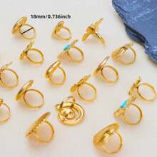 10pcs/Pack Elegant Unisex Stainless Steel Adjustable Open Rings, Flower, Heart, Geometric Asymmetrical Random Styles, Fashion Versatile Party Jewelry Gifts