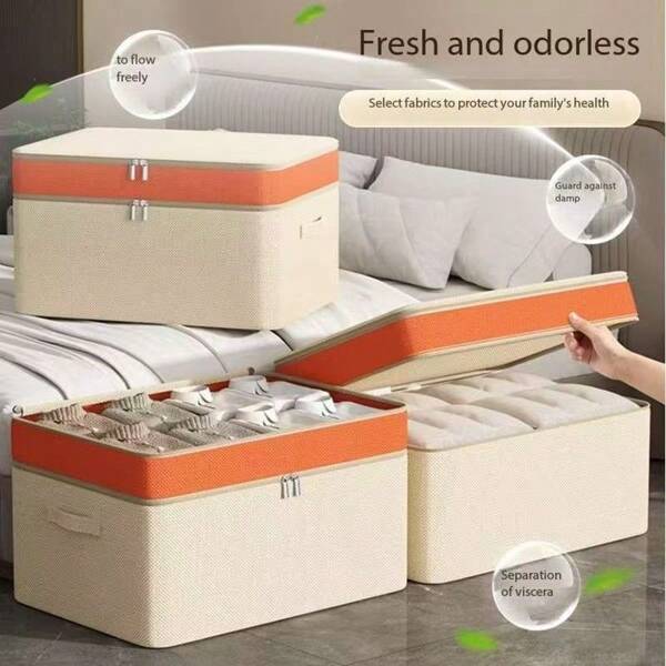 Large Capacity Quilt Storage Box, Non-Woven Waterproof Moisture Proof Clothes, Toys Organizer For Household Moving