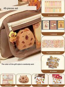 26 Pcs Capybara Pencil Case In Melad Color, Large Capacity And Multifunctional Pencil Case For Middle School And Elementary School Students, Suitable For Storage And Home Organization,Back To School,School Supplies,Pencil Pouch,School Bag - Multicolor - View 7