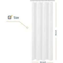 New N&Y HOME Small Fabric Shower Curtain Liner For Long Stall Size 36 X 78 Inches,Hotel Quality, Washable, White Narrow Bathroom Curtains With Grommets, 36x78 - 白色 36 英吋寬 x 78 英吋長(1 包) - 查看 2