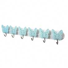 Coat Rack For Home, Office, School, Wall Coat Rack With 6 High Quality Hooks, Multipurpose Coat Rack Holds Up To 5 Kilos, Hanging Bags And Clothes, Coat Rack With Bright Colors And Resistant. - Blue - View 2
