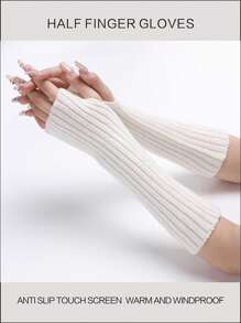 1 Par de guantes de punto de media dedos, cálidos y versátiles para otoño/invierno, aptos para teclado, fiesta, conducir, ciclismo, senderismo, escritura, Navidad, accesorios de Halloween