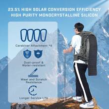 40W/60W Solar-Panel Ladegerät, faltbarer Tasche, faltbares monokristallines Solarpanel für Outdoor Camping, USB-Port, IP67 wasserdicht, Wandern, Notfall-Ladung, reisebereit Solarladegerät
