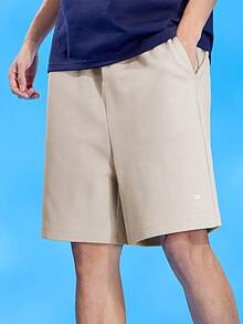 CAMEL CROWN 男士针织运动户外裤，夏季运动短裤，加厚透气休闲健身针织短裤 - 棕駝 - 查看 2