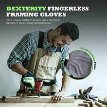 HANDLANDY Framer Work Gloves Open-Finger Carpenters Gloves, Fingerless Gaming Gloves For Tactical Shooting, Airsoft, Hunting, Police Work And Hiking - Green - View 5