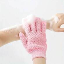 1 Stück Exfoliierender Duschhandschuh, verstärkter fünffinger einfarbiger Schlamm-Schrubber, schmerzfreier grauer Schrubber für Zuhause mit doppelter Schicht, verstärkter Duschhandschuh fünffinger Badetuch Schrubber, exfolierender Schlammpeeling-Rückenreiniger und -Massageschrubber, Körperpeeling, entfernt abgestorbene Haut und Pflegetrockene Haut Werkzeug, Reinigungswerkzeug für die Haut