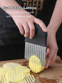 1 Piece Stainless Steel Potato Knife Wave Knife Wolf Tooth Knife Home Kitchen Cutting Vegetable Multifunctional Potato Chip Knife
