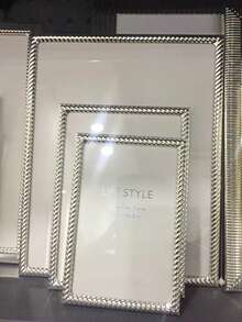 1pc 5", 6", 7", 8", 10" A4 Gold/Silver Stainless Steel Braided Pattern Photo Frame Easel, Random Picture Included - Multicolor - View 9