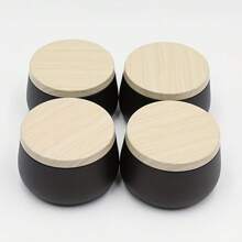 8 Peças Potes de Vela com Formato de Barriga Grande, Revestimento Preto e Estampa de Madeira de 4 Oz, Potes de Armazenamento DIY para Adultos, Potes de Vela Artesanais DIY, Lembrancinhas de Festa, Decorações de Quarto, Decoração Doméstica, Melhor Escolha para Iniciantes e Hobby, Perfeito para Presentes de Natal, Halloween, Páscoa, Ação de Graças e Dia dos Namorados.