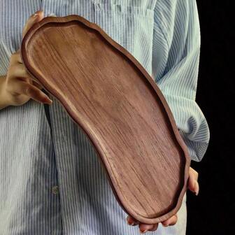 1pc Rosewood Tray, Rainbow Tray, Assorted Shape Trays, European Style Tea Tray, Kitchen Bread Platter, Fruit Snack Afternoon Tea Tray, Solid Wood Serving Platter And Tray, Asymmetrical Solid Wood Dish Serving Tray, Lightweight Wooden Dining Plate, Suitable For Breakfast, Coffee, Tea, Snacks, Plants, Breakfast, Room Decoration, Kitchen Supplies, Ideal Gift For Christmas, Halloween, Thanksgiving