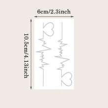 2 张/套大胆创意感人临时纹身、心电图、化妆设计、人体彩绘、防水防汗持久、逼真无眩光的理想礼物 - 黑色 - 查看 4