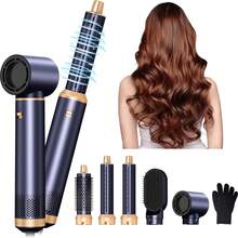 UKLISS Cepillo secador antiencrespamiento de 110.000 RPM + rizador automático + cepillo alisador + peine voluminizador: Set profesional de cuidado capilar Air-Styling 5 en 1, 6 herramientas en 1 para un peinado sin esfuerzo, regalo de Navidad perfecto. - Enchufe EU Tipo C(220-240V) - Ver 1