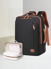 Myco Mochila de viaje para hombres, aprobada para equipaje de mano de 40L, con 3 cubos de embalaje, bolsa de viaje para fines de semana, universidad, oficina, regalos de Navidad, bolsa de viaje de invierno, bolsa escolar, mochila de vuelta al cole, de gran capacidad, impermeable, compartimento para portátil, diseño con correa de equipaje, ligera, portátil, para trabajadores de cuello blanco, perfecta para vuelta al cole, primer día de escuela, exterior, viajes, salidas