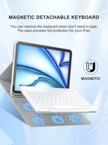 Keyboard Case For IPad A16 11th/10th Generation, 9th/8th/7th 10.2 Inch, Air 10.9" 11" With TPU Flip PMMA PU Leather Tablet Accessory, Wireless Bluetooth Keyboard (150mAh Battery) Stand Protective Covers, Grey