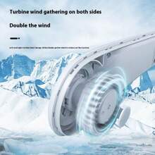 1pc USB Rechargeable Neckband Fan, Outdoor Portable Quiet Neck Hanging Fan With 3 Speed Gear, Gift Package, Outdoor Sports Halter Fan, Extra-Long Endurance Mini USB Fan, Outdoor Cycling Camping USB Rechargeable Mini Fan