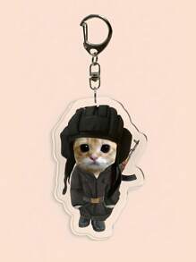 1 Uroczy model kota, smutny płaczący kociak z akrylowym brelokiem/torbą, smycz, prezent na imprezę, dekoracja telefonu komórkowego z motywem zwierzęcym, idealny prezent dla przyjaciół, akcesoria samochodowe, brelok do torby, plecak do szkoły, litera gotyckie, rok 2019