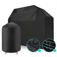 BBQ Grill Cover | Heavy-Duty Outdoor BBQ Protector| Fits Multiple Grill Sizes | Black, Rip-Resistant Material With Drawstring Closure | All-Weather Protection For Patio And Garden, Grill Covers For Outside - Black L 145*61*117cm - View 6