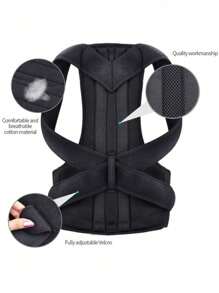 1 pieza Soporte de postura para la espalda, entrenador ajustable para hombros y cintura para hombres y mujeres, correa elástica para soporte lumbar