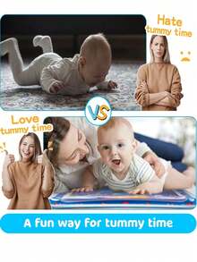 1个加厚充气海豚婴儿水垫，儿童拍打垫，PVC海洋鱼图案水上游戏垫玩具，婴儿拍打垫坐垫（款式和颜色随机），适合室内、沙滩、爬行和训练 - 适用于婴幼儿和新生儿，锻炼肌肉，促进发育 - 承重50公斤，柔软玩具，感官玩具，减压玩具，旅行玩具，婴儿必备，幼儿玩具，水上玩具，圣诞节，儿童生日礼物 - 彩色 - 查看 9