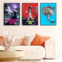 1pc/3PCS Wall Arts Posters Optional Frame Crunchyroll Mob Psycho 100 Poster - Japanese Anime Series Key Art MerchCool Wall Art Print For Bedroom Decor