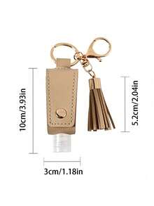 1pc Leather Material No-Rinse Hand Sanitizer Holder, Keychain No-Rinse Hand Sanitizer Holder, Portable Travel No-Rinse Hand Sanitizer Holder With Clip, Travel Essential, Back To School Supplies - Multicolor - View 11