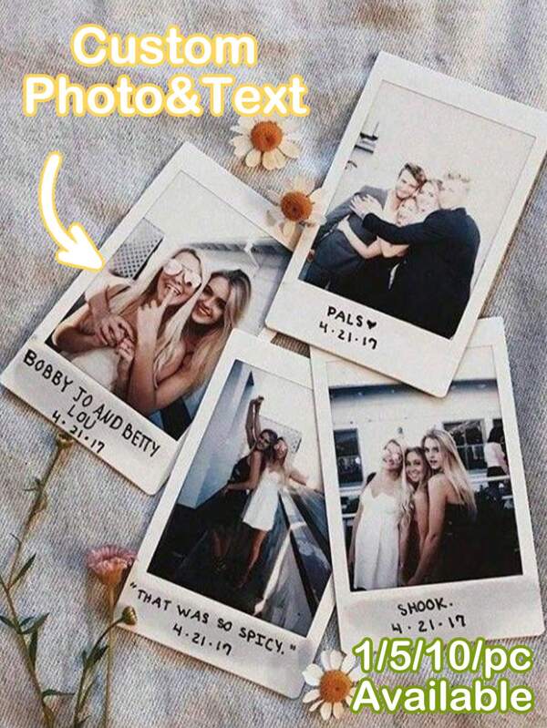 1pc/5pcs/10pcs Personalized Decoration Customized Couple Photos, Custom Photo Booth Prints, Mini Prints, Keepsake Gift, Photo Print, Uni Room Decor, Pictures Print, DIY Customized Birthday And Christmas Gifts