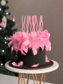 6 cây nến Macaron cong màu hồng dùng để trang trí bánh sinh nhật - Hồng - Xem 4