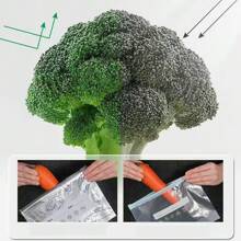10pcs Antibacterial Aluminum Foil Food Storage Bags, Resealable Airtight Zipper Freezer Bags, For Fridge, Freezer, Kitchen, Home