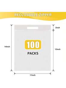T Shirt Bags 11x14 Inch 100 Pack Clear Shirt Packaging Bags Frosted Shirt Bags For Small Business Zipper Shipping Bags With Handle - Transparent - View 2