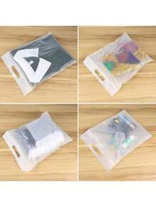 T Shirt Bags 11x14 Inch 100 Pack Clear Shirt Packaging Bags Frosted Shirt Bags For Small Business Zipper Shipping Bags With Handle - Transparent - View 7