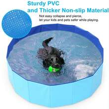 1pc Foldable Pet Bathtub, Portable Blue Dog Swimming Pool For Small/Medium Pets, Suitable For Dogs And Cats, Movable Pet Bathing Tub, Pet Cleaning Supplies