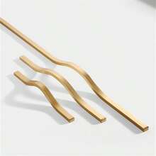 1 Pc Simple Aluminum Alloy Black Brushed Furniture Cabinet Door Handles Curved Wardrobe Drawer Cabinet Door Handle Furniture Hardware