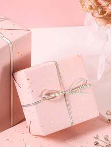 Matte Metallic Wrapping Paper, Light Pink Confetti Pattern, Matte Kraft Wedding Wrapping Paper, Solid Color Wrapping Paper For Valentine's Day, Romantic Style Suitable For Weddings, Graduations, Birthdays, DIY Bouquets, Metallic Birthday Gift Wrapping Paper, Gift Box Filler, Best Friend Gifts And DIY Decoration Paper (For Accessories), Solid Color Patterns, Matte Wrapping Paper, Autumn, Winter - Pink - View 5