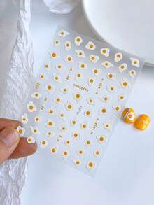 1 miếng dán móng tay hình trứng chiên hoạt hình tối giản và dễ thương. (Dụng cụ làm móng, miếng dán móng tay) - Nhiều màu - Xem 10