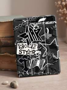 Skeleton Collage Elements Protective Case Compatible With IPad Air 11-In.(M2)-2024/2025,IPad 10th Generation , IPad 9th/8th/7th Generation 10.2 Inch Cover ,With Auto Wake/Sleep,Four Corners Anti-Fall,Built-In Pen Tray