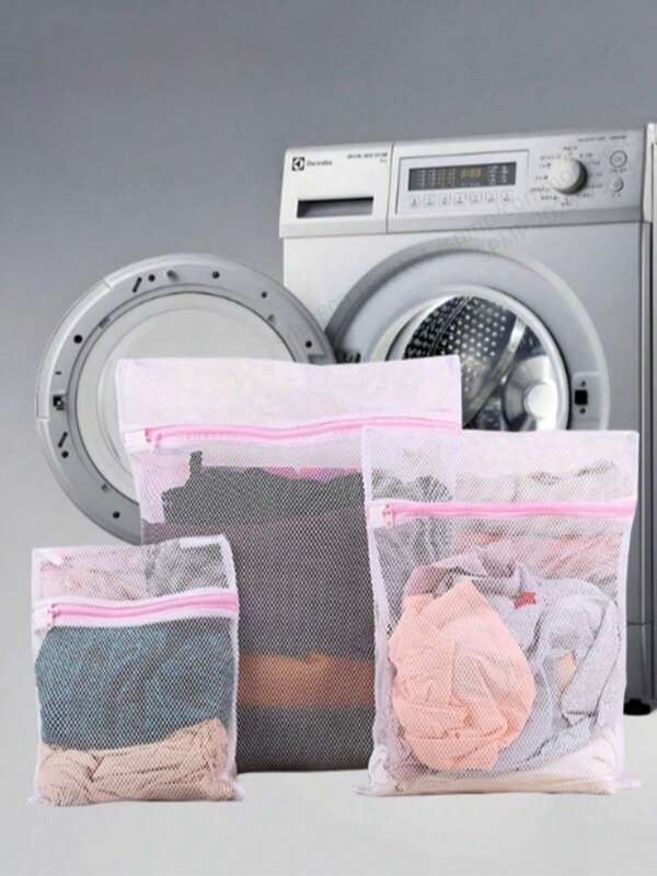 3 sacos rosa para máquina de lavar, para roupas, meias, roupas íntimas e utensílios domésticos práticos