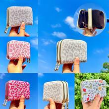 Fashionable Portable Mini Printed Zipper Card Holder, Floral And Leopard Print Designs, Super Thin With Multi-Card Slots, Zipper Pocket, Key Chain, Ideal For Cards, Coins, Cash Storage, Lightweight And Compact, Travel, Holiday, Shopping Accessory - Multicolor - View 10