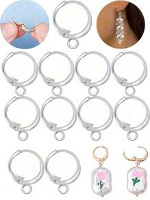 20/50 Pcs Earring Hooks, Earring Findings, Leverback Earrings, Ear Wires, Ear Hooks - Suitable For Men And Women, For Earring Making, Gold And Silver Colors