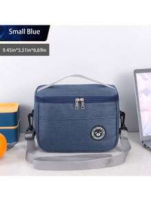 1pc Large Capacity Insulated Lunch Bag, Handheld With Shoulder Strap Thermal Lunch Box Bag, Thick Waterproof Bento Bag, Reusable Aluminum Foil Picnic Cooler Tote, Suitable For Teachers, Students, Office, Picnic, Hiking, Beach - Multicolor - View 13