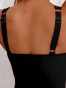 Traje de baño elegante, sexy y de moda para vacaciones de verano en la playa - Negro - Ver 5