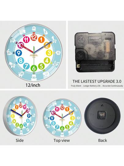 An 10 Inch ful Animal Teaching Klok Battery Powered, 12 Hour Large Digital Learning Telling Time, Multi Modeling Zoning Easy Silent Clock, Living Room, Bedroom, Children's Playground, Classroom ation, Holiday (No Battery) Home Back To School Supplies view 8