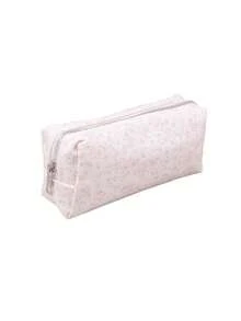 1 件小巧清新的深蓝色花卉图案铅笔盒，优雅风格的学生桌面文具收纳袋，自然风格的学习用品收纳铅笔袋。，铅笔袋，书包 - 深藍 - 查看 13